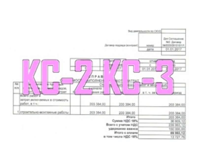 КС-2; КС-3; Договора; Дополнительные соглашения